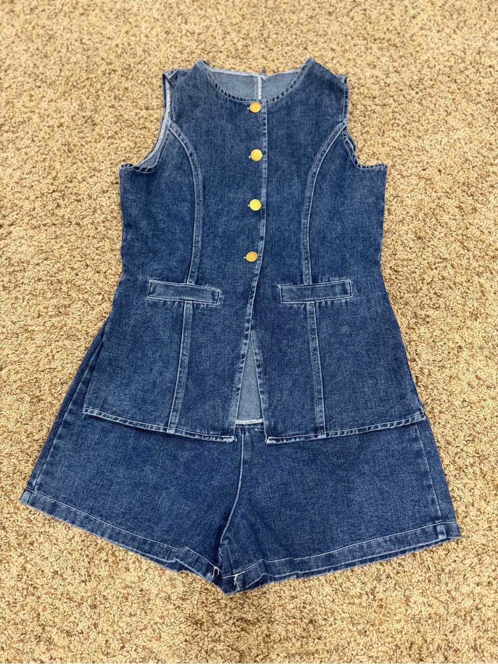 Denim Vest & Short Set sz M